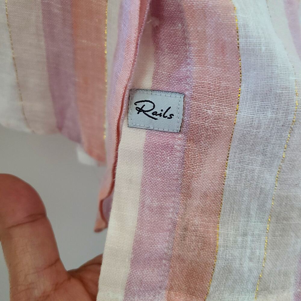 Rails Alyssa Dusk Stripe Linen Button Down Blouse… - image 7